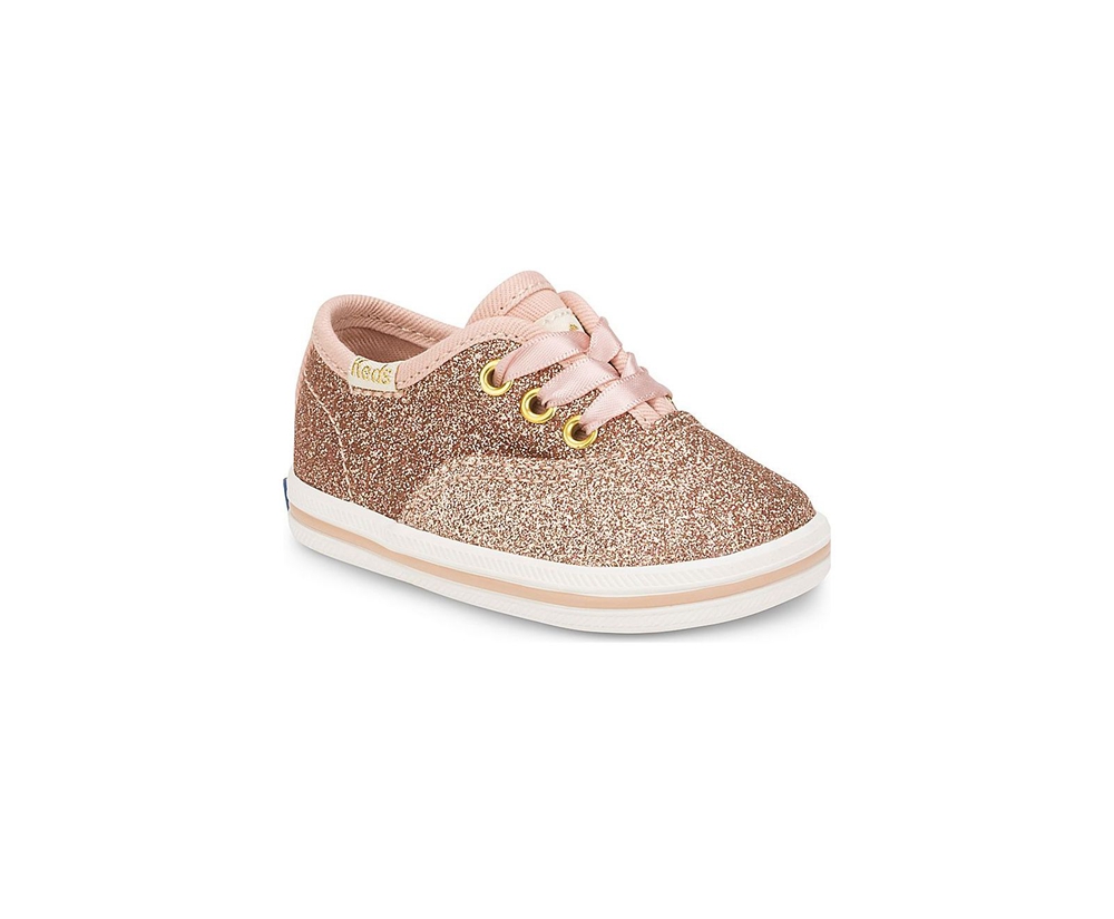 Tenis Keds Niña Rosas Dorados - Kate Spade New York Champion Glitter Crib - 1286-SYUGQ